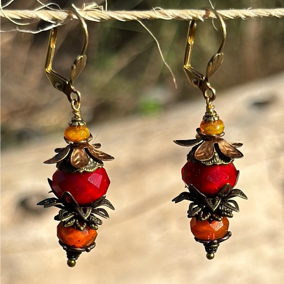 Hand Crafted Artisan Earrings, Forbidden Fruit~ Abraxas - Picture 7 of 8